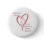 American Water Spaniel Heart Belongs Buttons