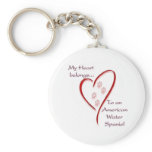 American Water Spaniel Heart Belongs Keychains