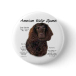 American Water Spaniel History Design Button