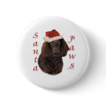 American Water Spaniel Santa Paws Pinback Buttons