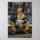 Americana - Casually reading a newspaper Posters