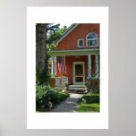 Americana - classic house on 4th of July posters