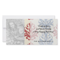 americana damask photo card