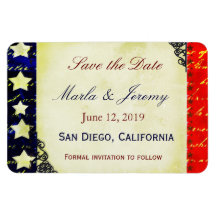 Americana save the date rectangular magnet