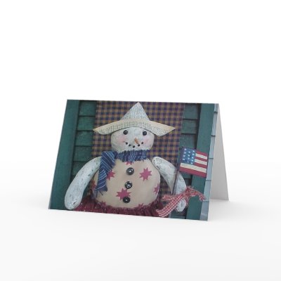 Americana Snow Girl Greeting Cards by disgustedcats