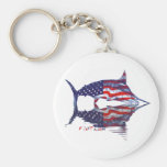 AmericanFlag Marlin by FishTs.com Keychains