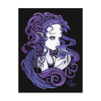 "Amethyst" Crystal Ball Angel Art Postcard