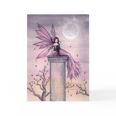 Amethyst Fantasy Fairy Blank Greeting Card by robmolily
