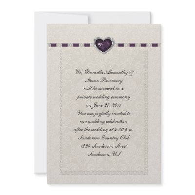 Amethyst Heart Purple Ribbon & Lace Post Wedding by DazzetteMarie