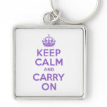 Amethyst Keep Calm and Carry On Keychain