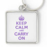 Amethyst Keep Calm and Carry On Keychain