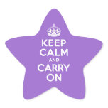 Amethyst Keep Calm and Carry On Star Sticker