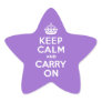Amethyst Keep Calm and Carry On Star Sticker