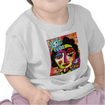 Amethyst Sugar Skull Mexican Woman Tshirts