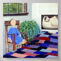 Amish Doll n' Patchwork Quilt Posters