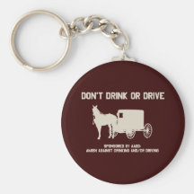 Amish - dont drink or drive keychain