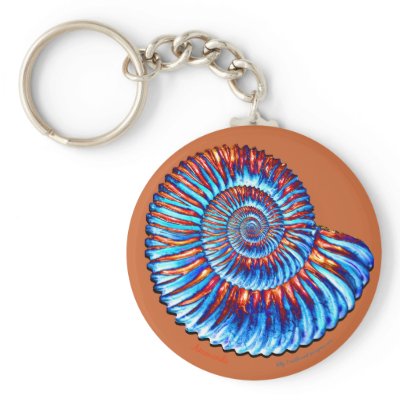 Ammonite fossil keychain by geargems