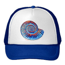 Ammonite fossil mesh hats