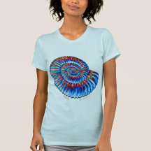 Ammonite fossil t shirt