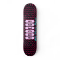 AMOEBA Pink on Black Retro Skateboard Deck