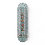 AMOEBA Techno Deck: Blue on White w/ grungy logos Skateboard Deck