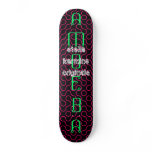 AMOEBA Techno Deck:Neon Green & RedOrange on Black skateboards