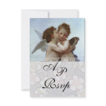 Amor and Psyche as Children Wedding Party Monogram Custom Announcement