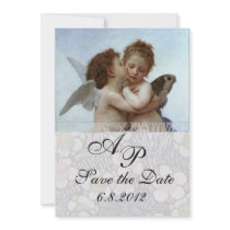 Amor and Psyche as Children Wedding Party Monogram Personalised Invitation