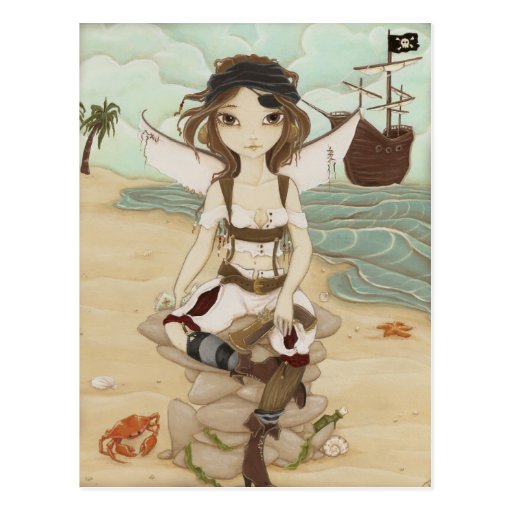 Amora - Fairy pirate postcard