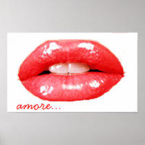 "amore" lips poster