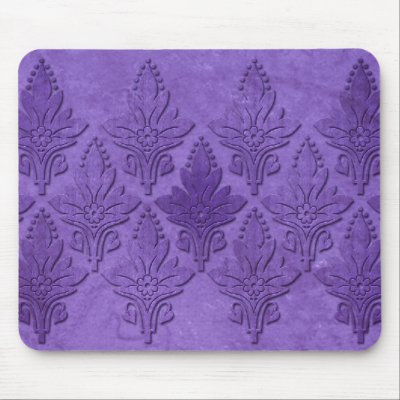 Amoroso: AGED PARCHMENT in PURPLE Mousepad by Get_Damask