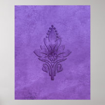 Amoroso: AGED PARCHMENT in PURPLE Print