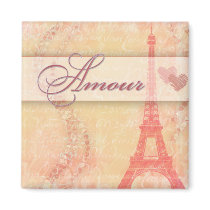 Amour in Paris Refrigerator Magnets