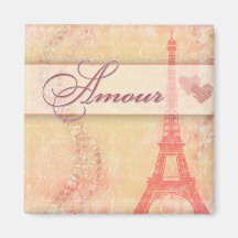 Amour in Paris Refrigerator Magnets