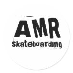 AMR , skateboarding Round Stickers
