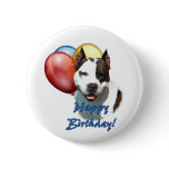 AmStaff Happy Birthday Balloon. Button