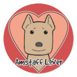 Amstaff Lover Round Stickers