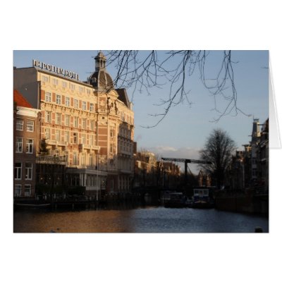Amstel River, Amsterdam Greeting Cards by henkvk