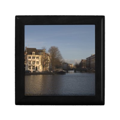 Amstel River, Amsterdam Trinket Boxes by henkvk