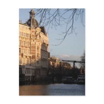 Amstel River, Amsterdam Postcard by henkvk