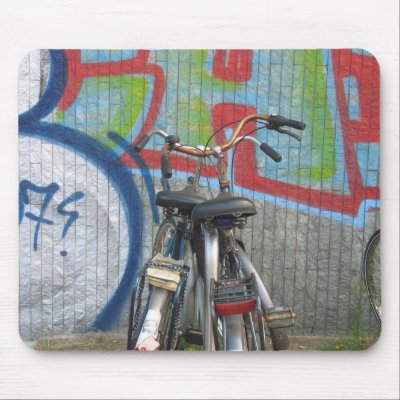 Amsterdam Bicycles and Graffity Wall Mousepad by hollandshop