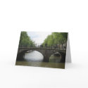 Amsterdam Bikes & Bridge over Canal Photo Card