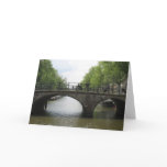 Amsterdam Bikes & Bridge over Canal Photo Card