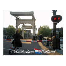 Amsterdam Bridge Holland Postcard