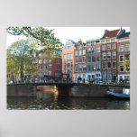 Amsterdam Canal and Bridge Print