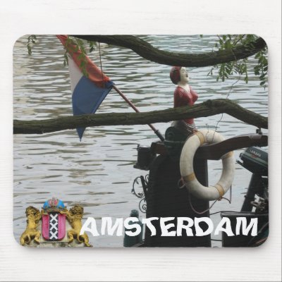 Amsterdam Canal Boat Detail Mousepad by hollandshop