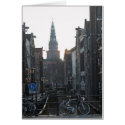 Amsterdam Canal with Bikes and Old Church Card