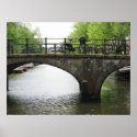 Amsterdam Canal with Bridge & Bikes Photo Poster posters