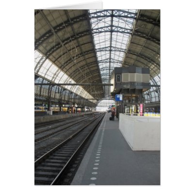 Amsterdam Central Station Railway Photo Card by hollandshop