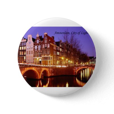 Amsterdam, City of Lights (by St.K.) Buttons by stamos1972